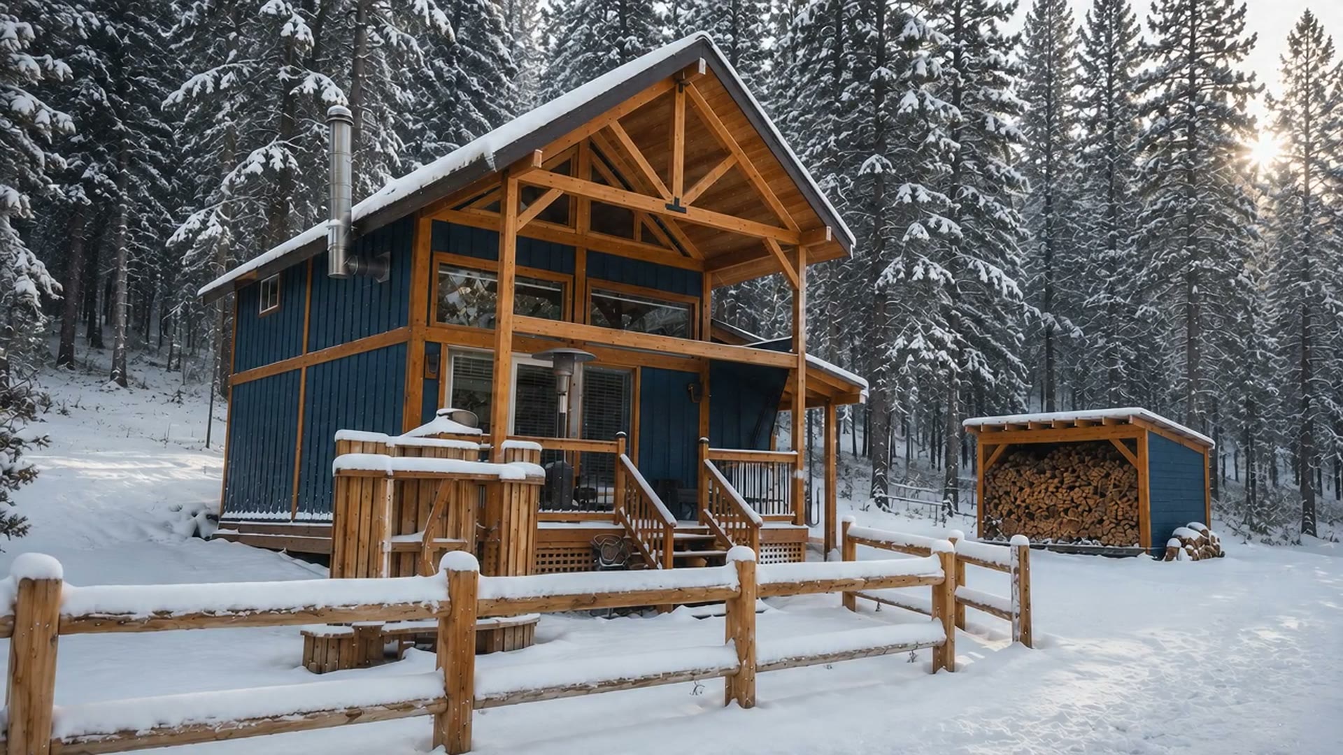 The Cabin at golden hour