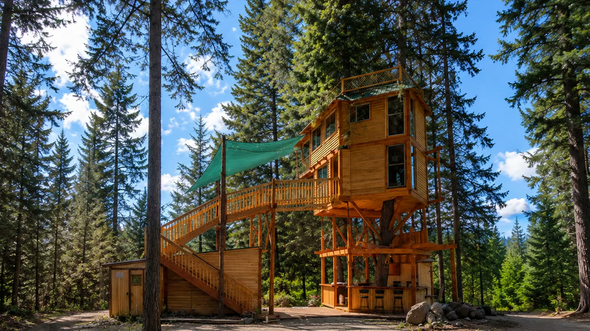 The Treehouse on the Okanagan Treehouse property in Armstrong, BC